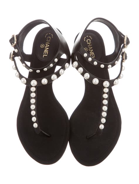 chanel sandales perles|Chanel sandals.